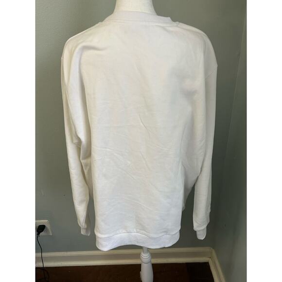 NWOT Queen Of Sparkle White Custom KU Jayhawks Icon Crewneck Sweatshirt size L - Picture 6 of 13